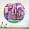 Designart - Street With Colorful Old Homes - Modern Metal Circle Wall Art